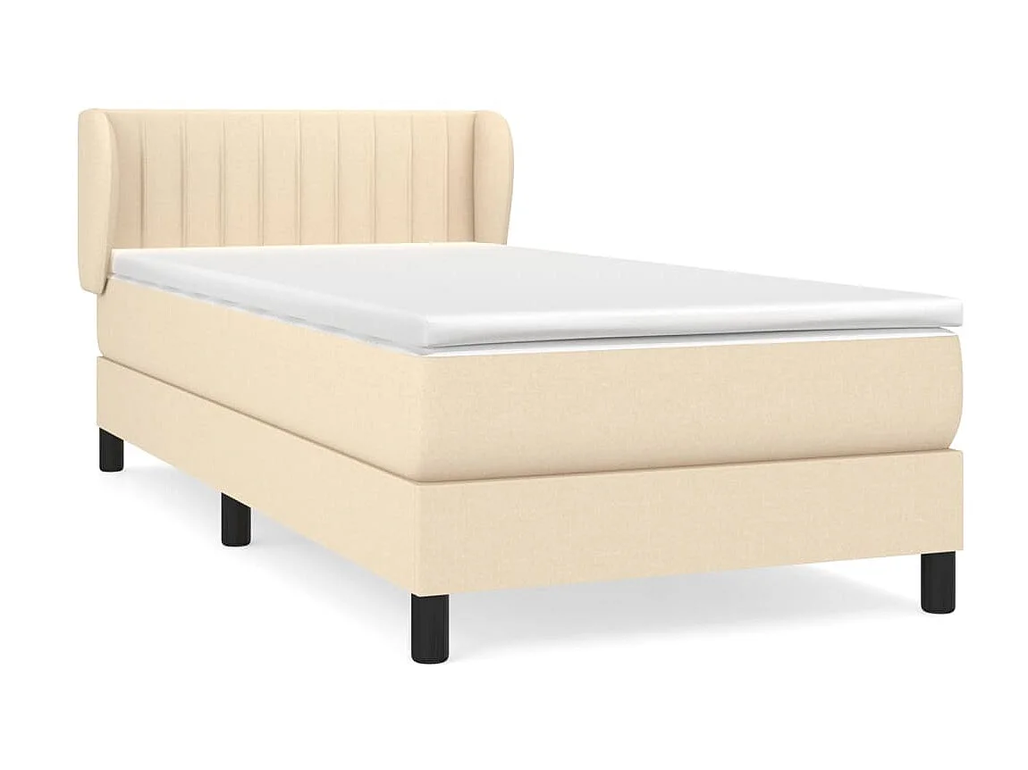Boxspringbett mit Matratze,Bett für Schlafzimmer Creme 90x200 cm Stoff -CFW62057