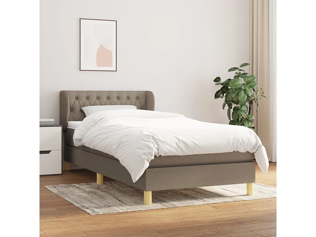 Boxspringbett mit Matratze,Bett für Schlafzimmer Taupe 90x200 cm Stoff -CFW31394