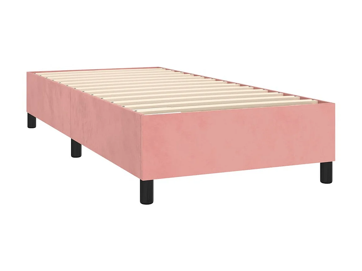 Cama com molas/colchão 90x190 cm veludo rosa PT766105