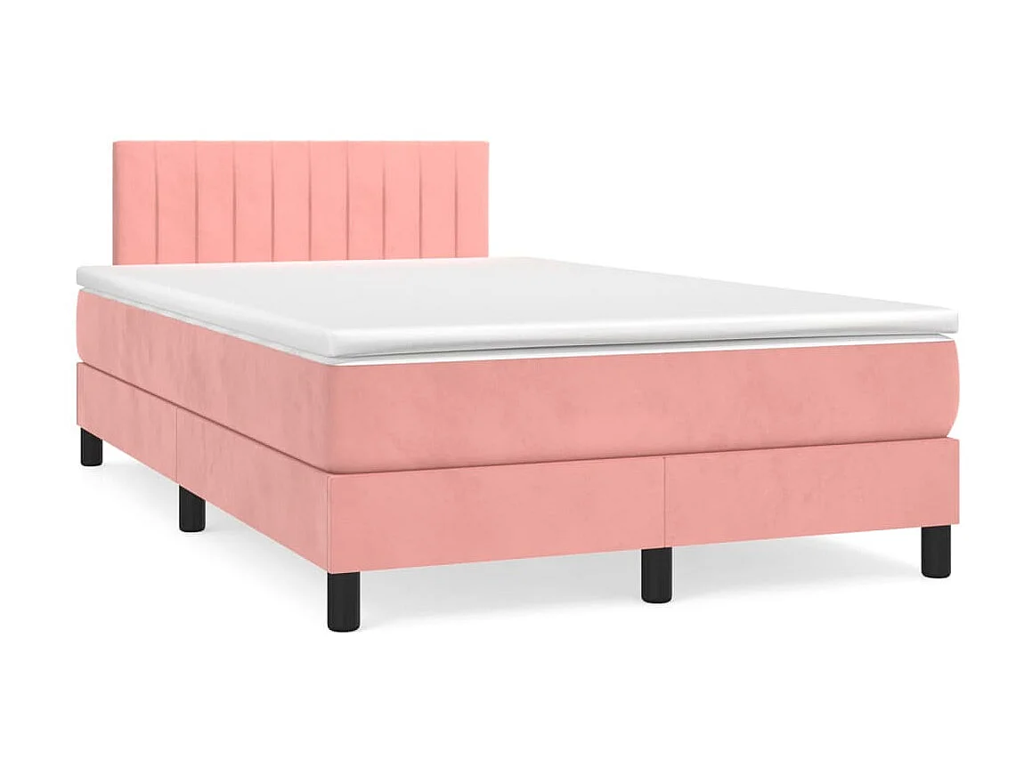 Ensemble complet boxspring - 120x200 cm + sommier tapissier + matelas Rose Velours SRGW15076