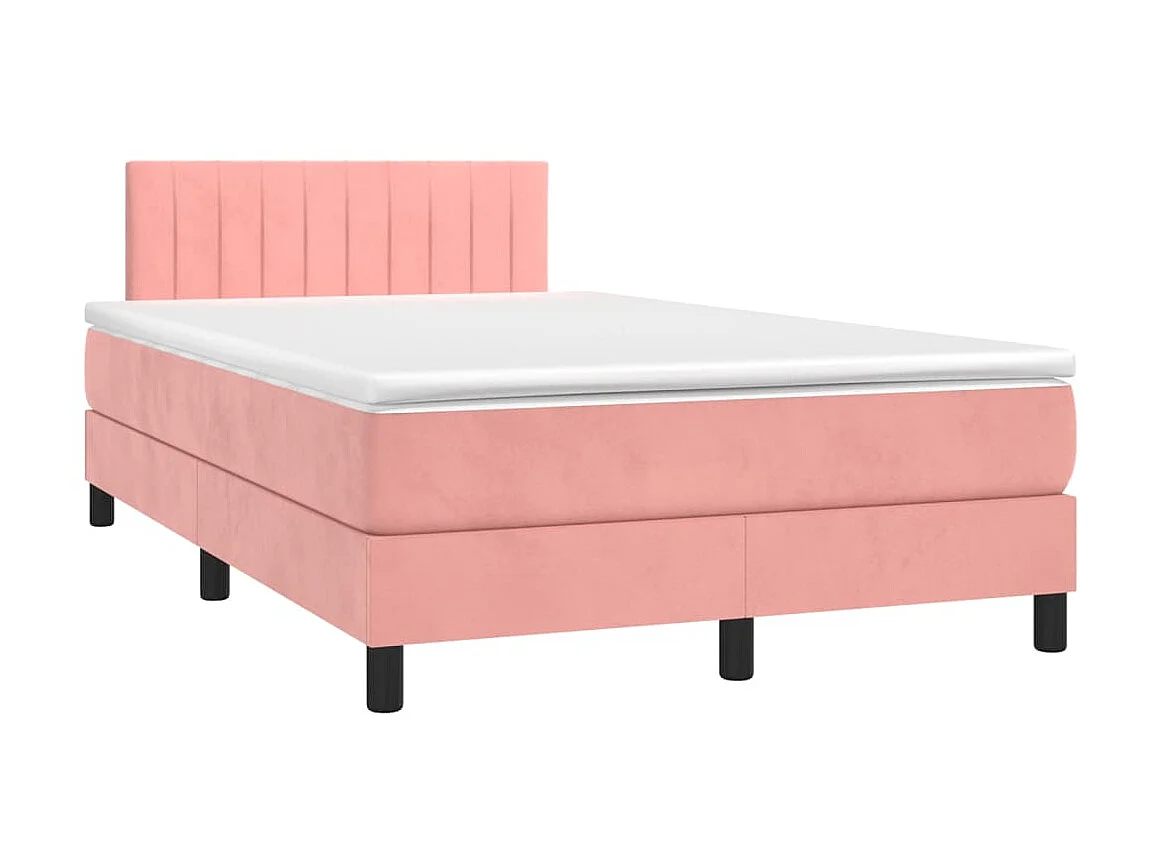 Ensemble complet boxspring - 120x200 cm + sommier tapissier + matelas Rose Velours SRGW15076
