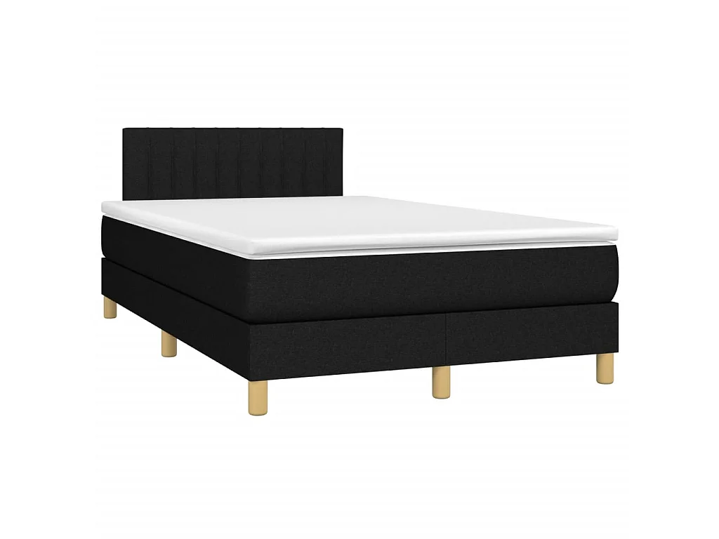 Ensemble complet boxspring - 120x200 cm + sommier à lattes de lit + matelas LED Noir Tissu SRGW80594