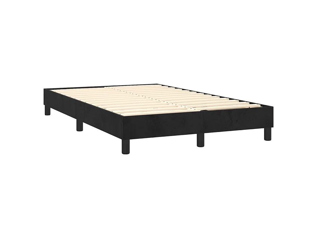 Cama continental boxspring com colchão 120x200 cm veludo preto PT820415
