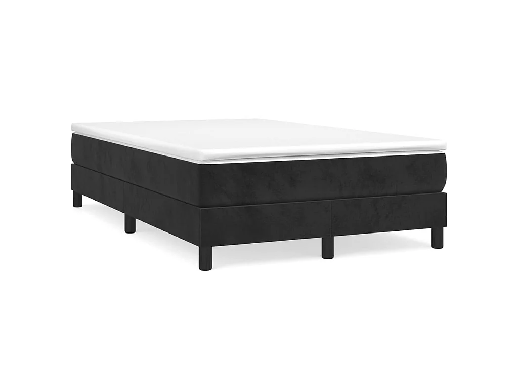 Ensemble complet boxspring - 120x200 cm + sommier tapissier + matelas Noir Velours SRGW33164