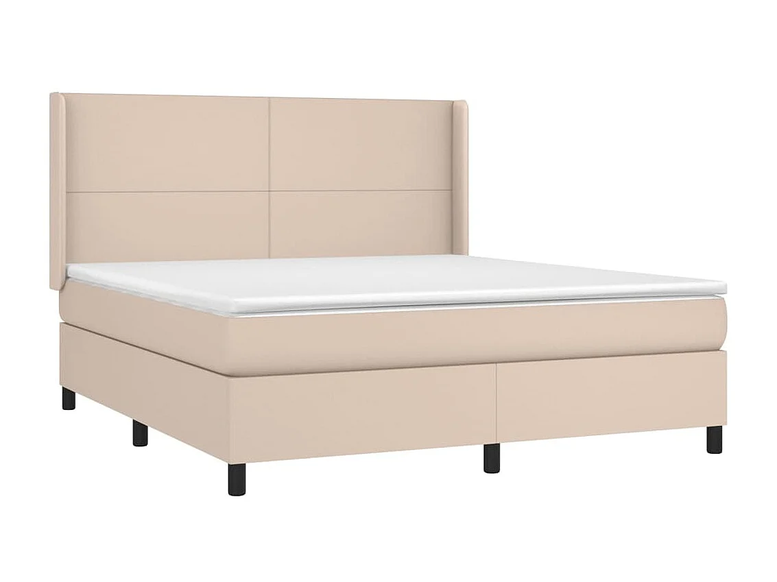 Ensemble complet boxspring - 160x200 cm + sommier à lattes de lit+ matelas LED Cappuccino SRGW22121