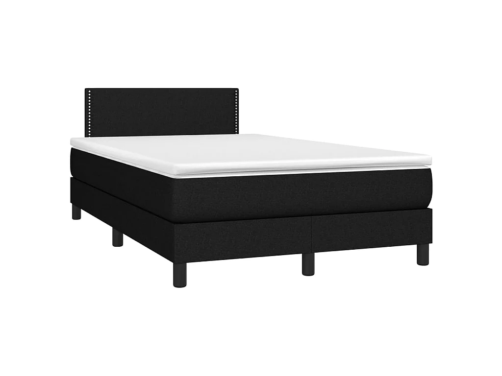 LED-Boxspringbett mit Matratze,Bett für Schlafzimmer Schwarz 120x200 cm Stoff -CFW38013