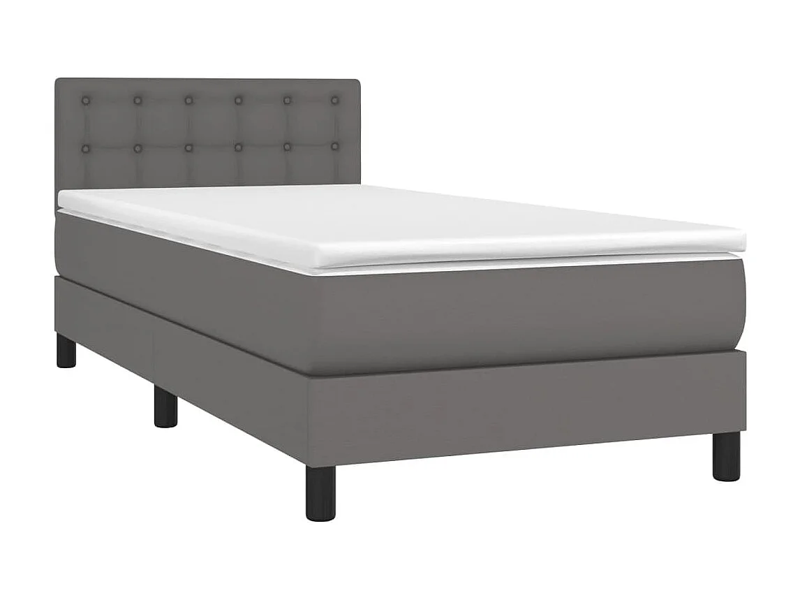 Boxspringbett mit Matratze,Bett für Schlafzimmer Grau 90x200 cm Kunstleder -CFW97191