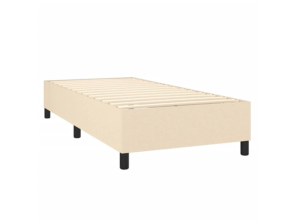 Cama continental c/ colchão e LED 90x200 cm tecido cor creme PT812132