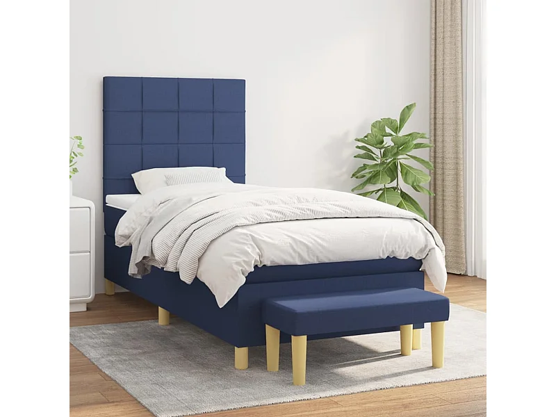 Boxspringbett mit Matratze,Bett für Schlafzimmer Blau 80x200 cm Stoff -CFW18794