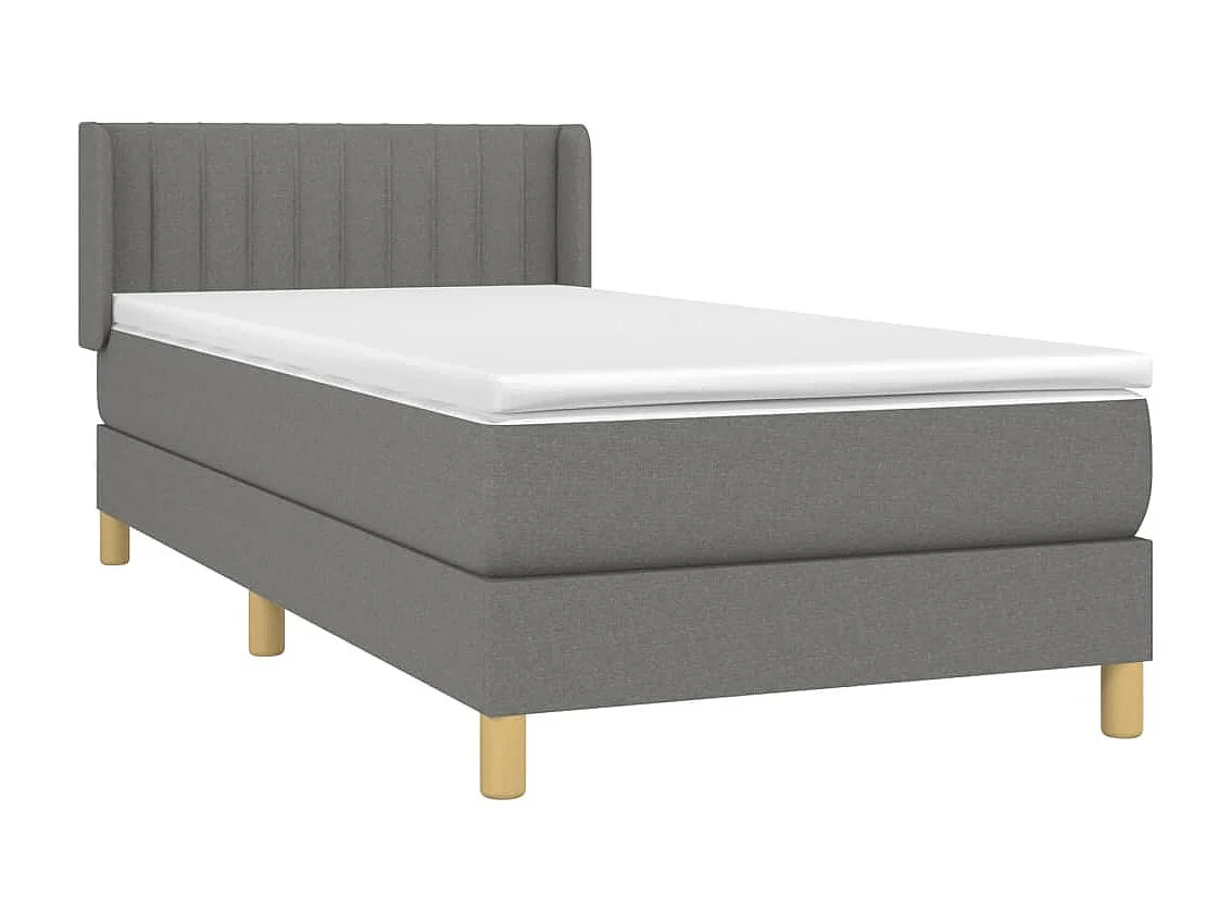 Ensemble complet boxspring - 80x200 cm + sommier tapissier + matelas Gris foncé Tissu SRGW99699