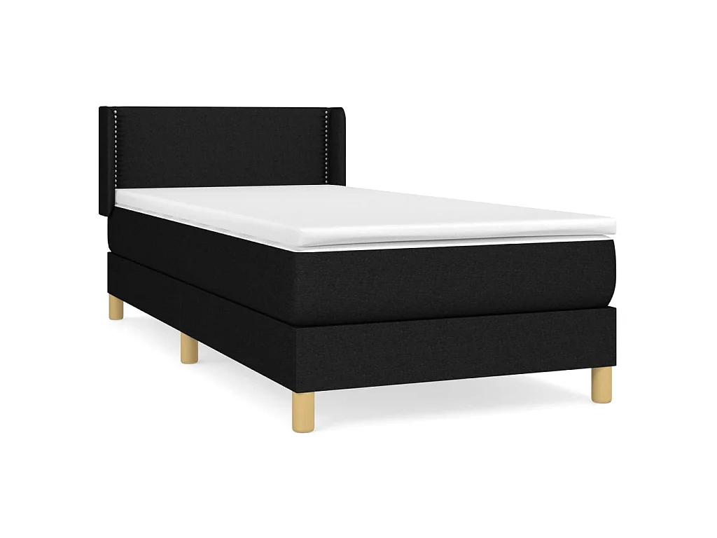 Ensemble complet boxspring - 80x200 cm + sommier tapissier + matelas Noir Tissu SRGW52673