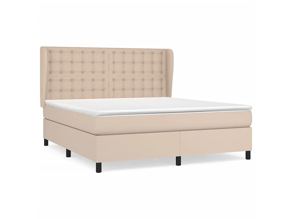 Ensemble complet boxspring - 160x200 cm + sommier tapissier + matelas Cappuccino SRGW19334