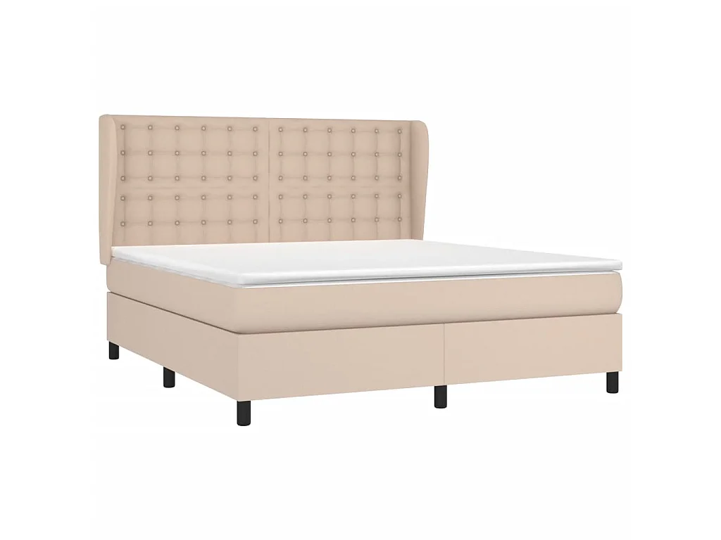Ensemble complet boxspring - 160x200 cm + sommier tapissier + matelas Cappuccino SRGW19334