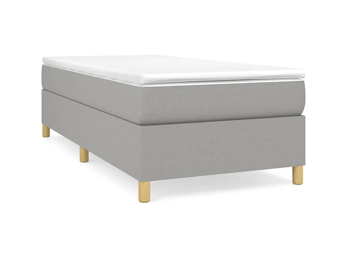 Conjunto Boxspring - 90x190 cm + Somieres + colchón tela gris claro ES36204