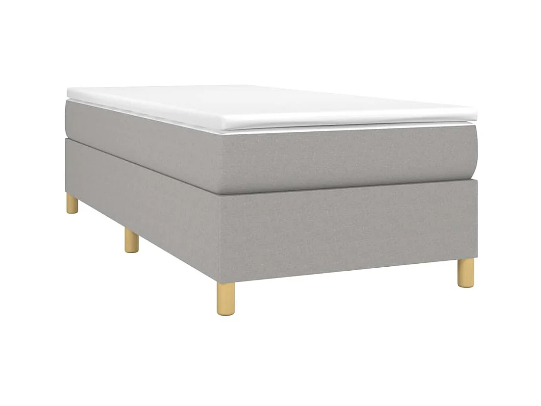 Conjunto Boxspring - 90x190 cm + Somieres + colchón tela gris claro ES36204
