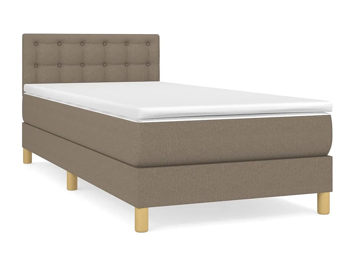 Ensemble complet boxspring - 90x200 cm + sommier tapissier + matelas Taupe Tissu SRGW91197