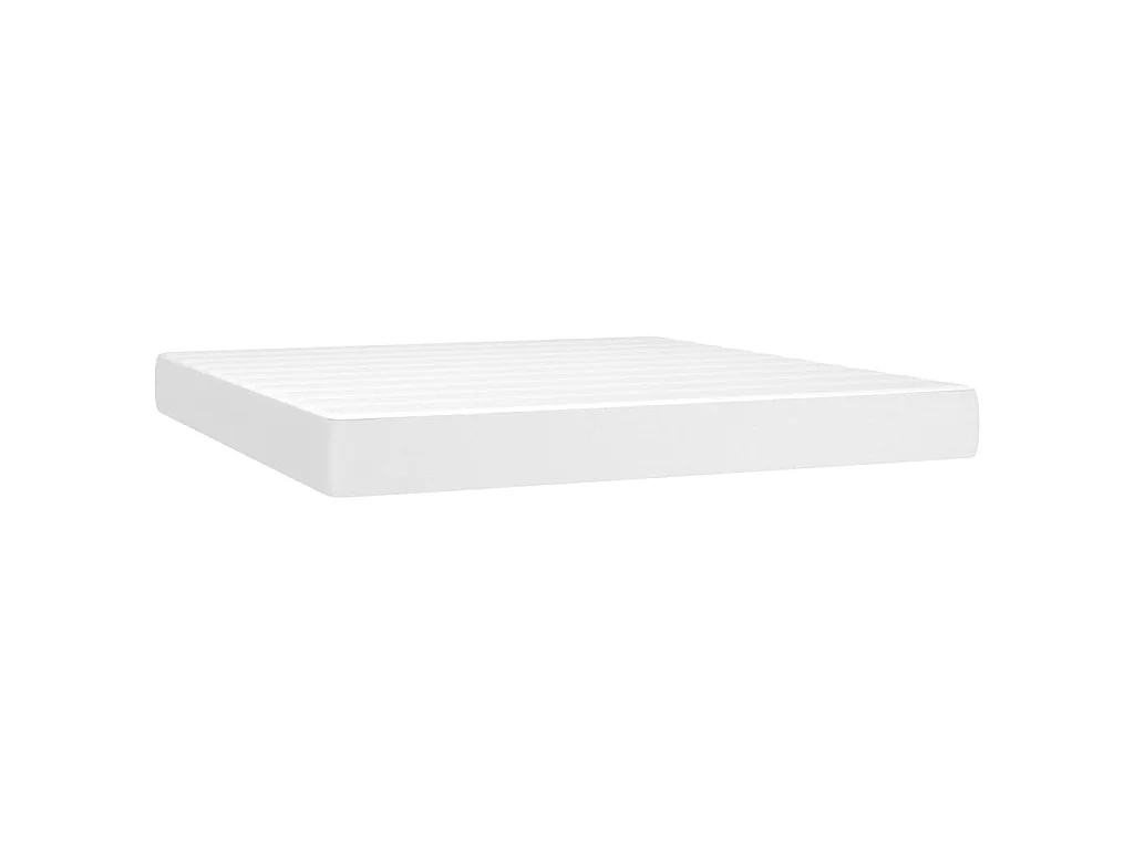 Ensemble complet boxspring - 160x200 cm + sommier tapissier + matelas Blanc Similicuir SRGW65864