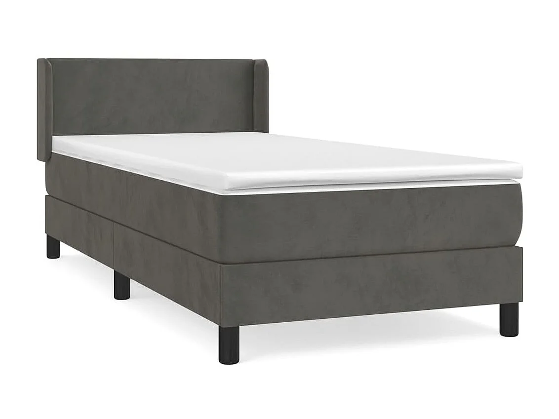 Boxspringbett mit Matratze,Bett für Schlafzimmer Dunkelgrau 90x200 cm Samt -CFW76297