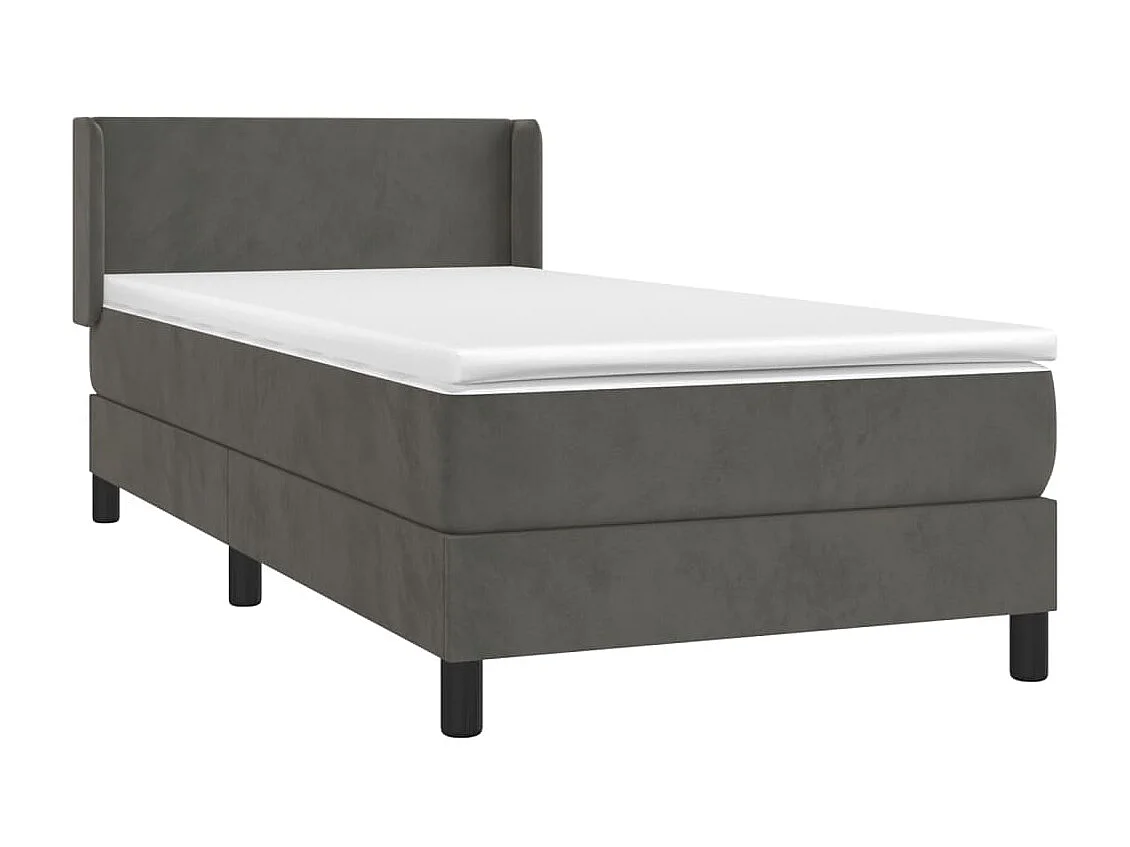 Boxspringbett mit Matratze,Bett für Schlafzimmer Dunkelgrau 90x200 cm Samt -CFW76297