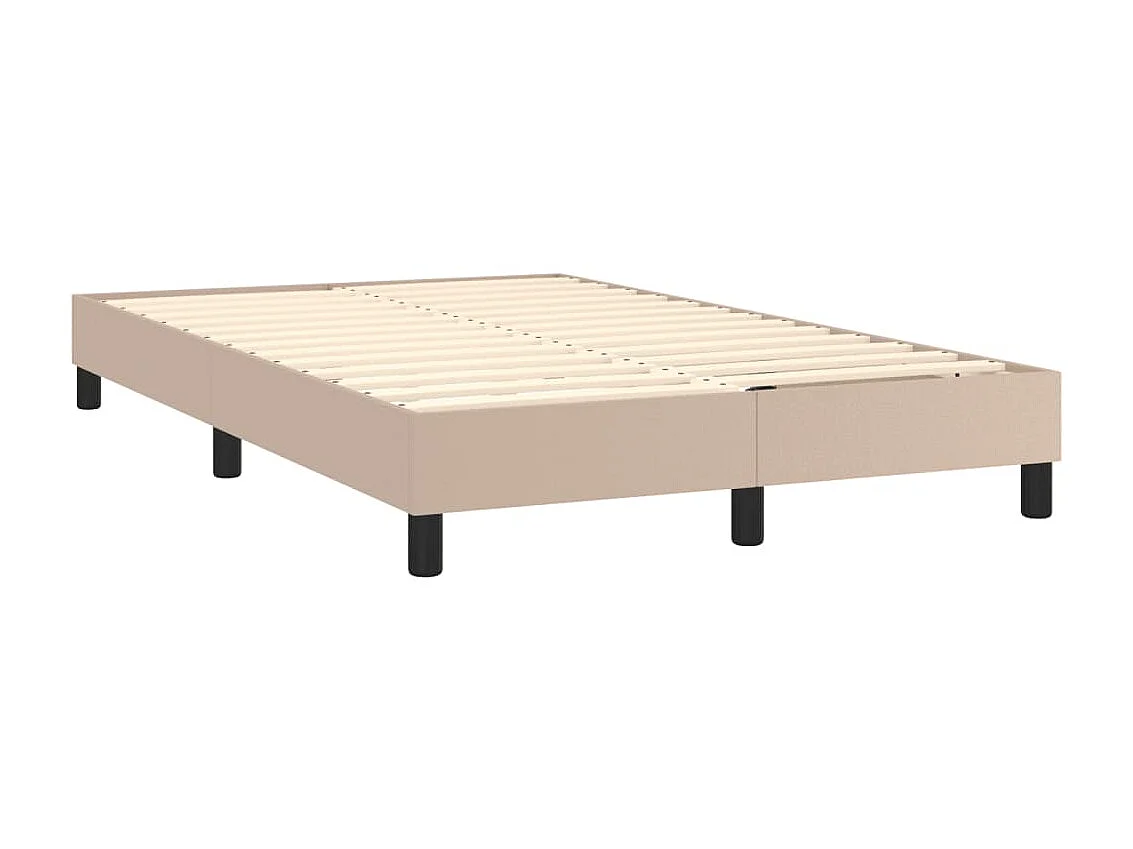 Cama box spring -120x200cm, con colchón cuero sintético capuchino ES165310