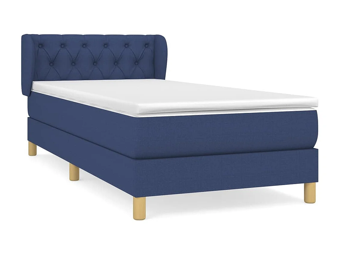 Conjunto Boxspring - 80x200 cm + Somieres + colchón tela azul ES39046