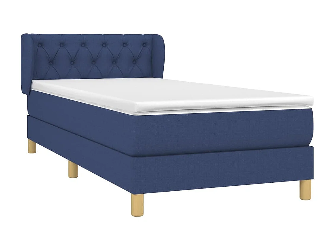 Conjunto Boxspring - 80x200 cm + Somieres + colchón tela azul ES39046