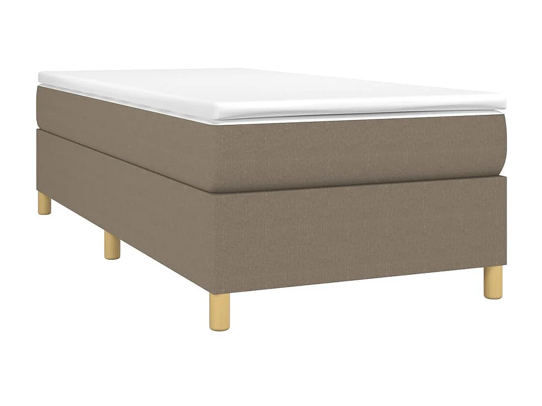 Ensemble complet boxspring - 90x200 cm + sommier tapissier + matelas Taupe Tissu SRGW10099