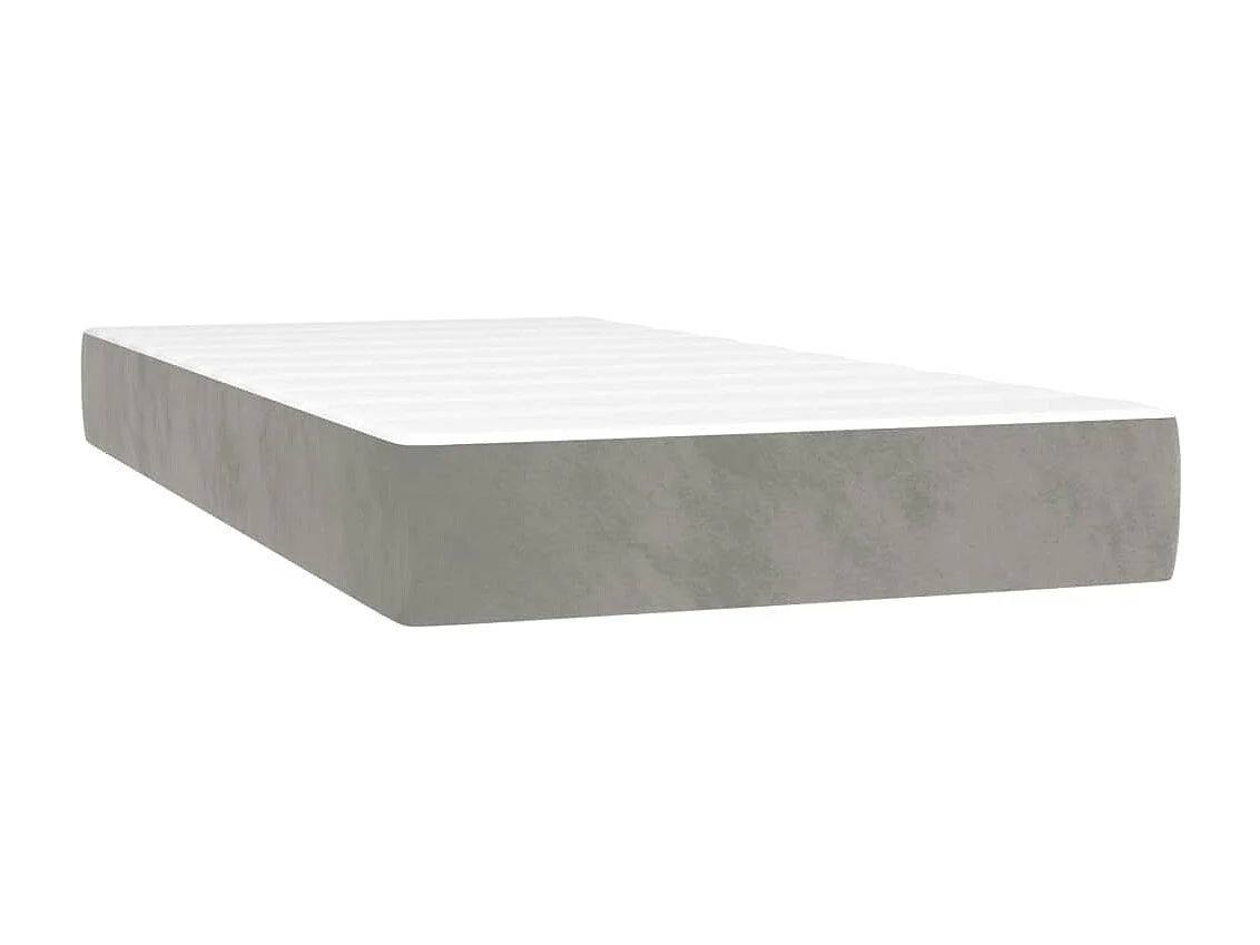 Conjunto Boxspring - 90x190 cm + Somieres + colchón terciopelo gris claro ES36705