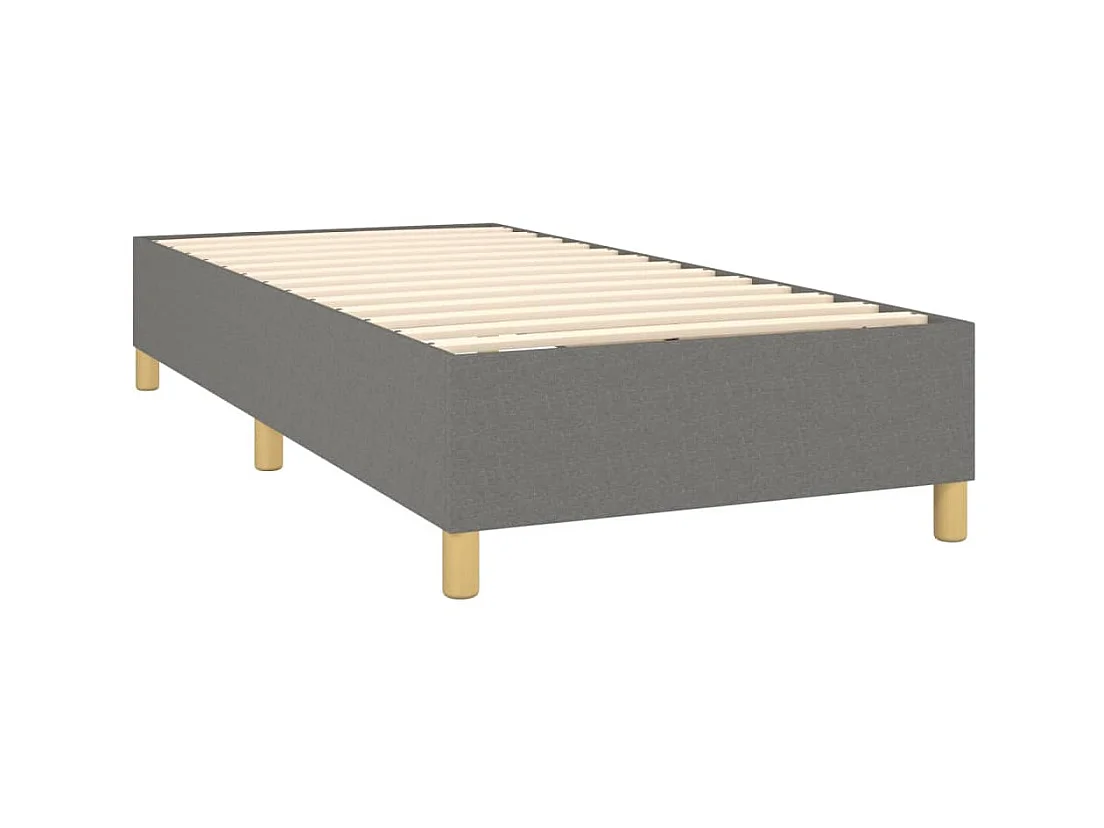Cama continental com molas+ colchão 100x200 cm tecido cinza-escuro PT824594