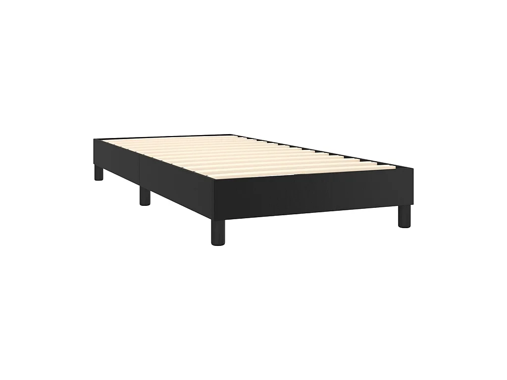 Cama continental com molas+ colchão 90x190 cm couro artificial preto PT523828