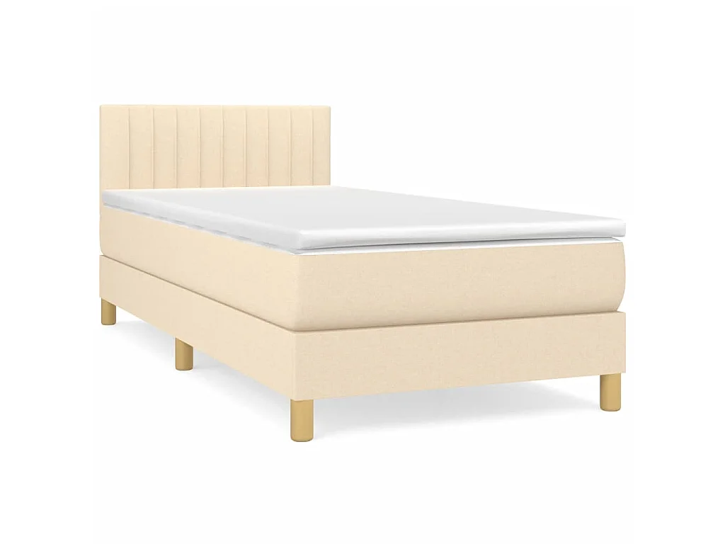 Boxspring met matras stof crèmekleurig 100x200 cm NL46768