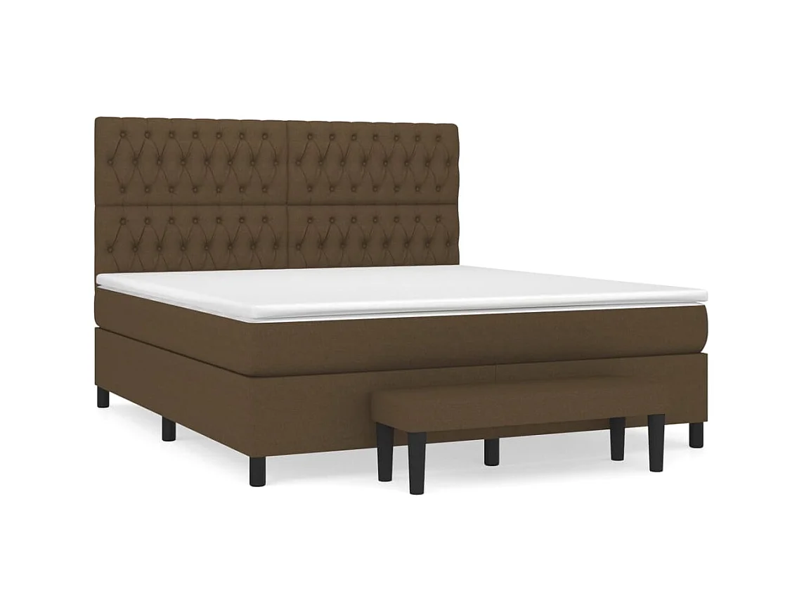 Ensemble complet boxspring - 180x200 cm + sommier tapissier + matelas Marron foncé SRGW34548