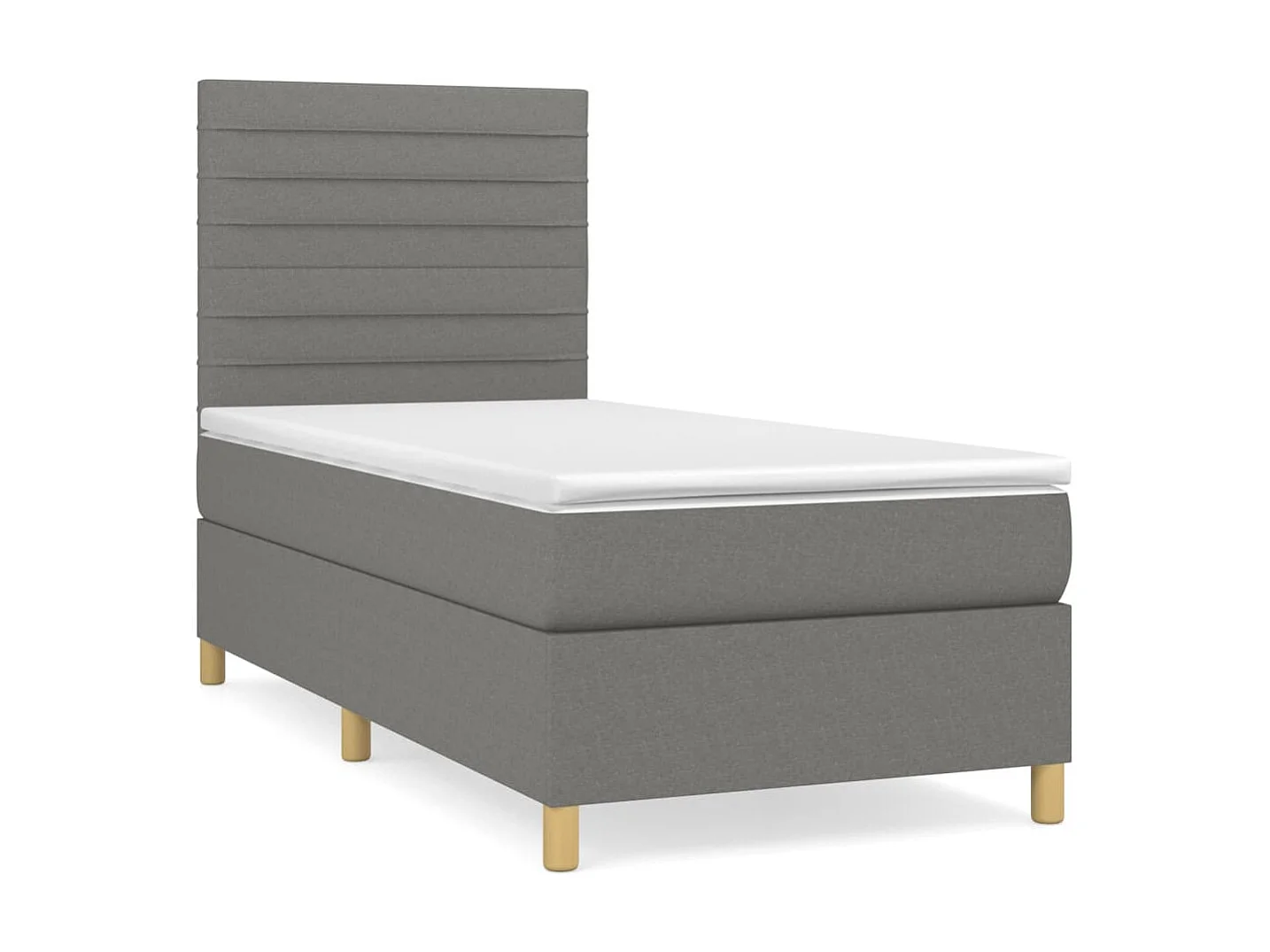 Boxspringbett mit Matratze,Bett für Schlafzimmer Dunkelgrau 90x200 cm Stoff -CFW80626