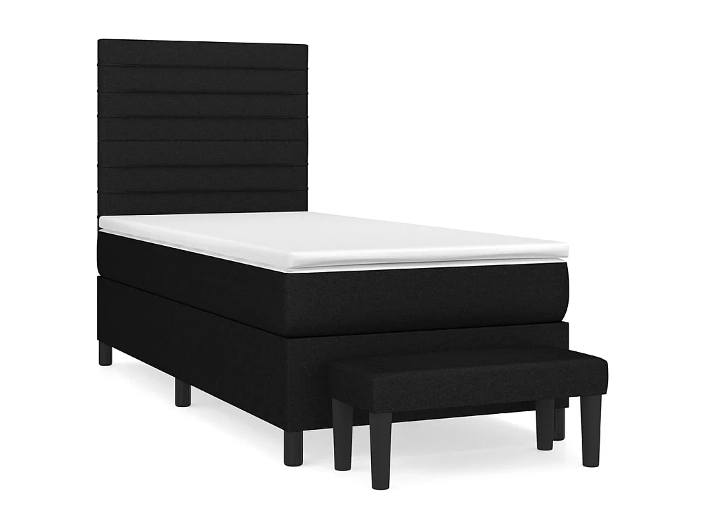 Boxspringbett mit Matratze,Bett für Schlafzimmer Schwarz 90x200 cm Stoff -CFW87563