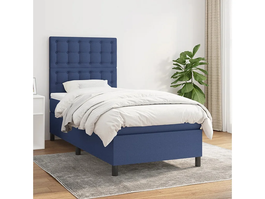 Boxspringbett mit Matratze,Bett für Schlafzimmer Blau 80x200 cm Stoff -CFW22024