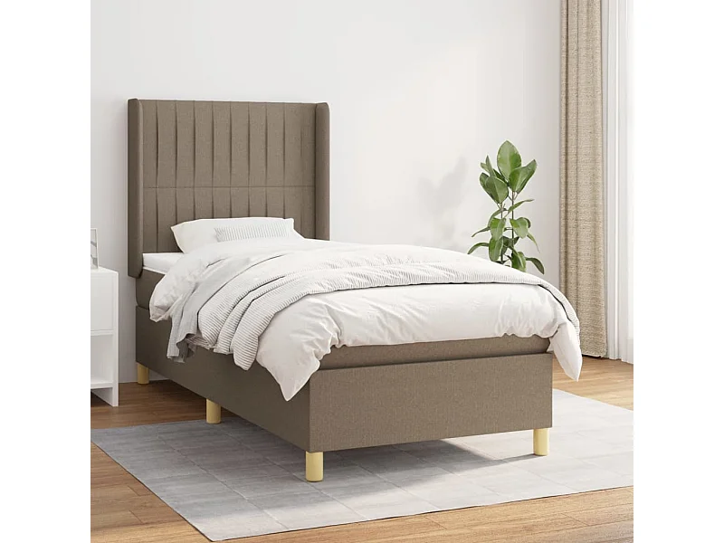 Boxspringbett mit Matratze,Bett für Schlafzimmer Taupe 90x200 cm Stoff -CFW85722