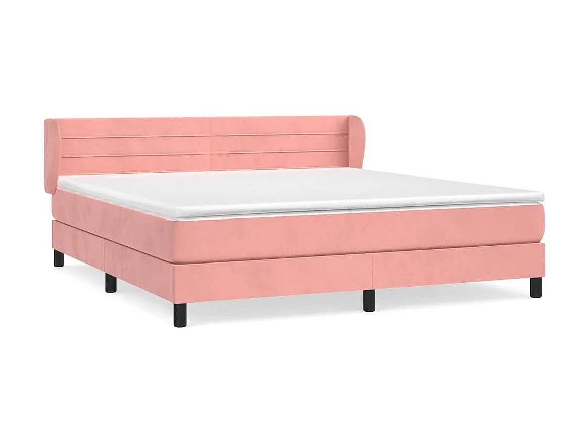 Boxspringbett mit Matratze,Bett für Schlafzimmer Rosa 160x200 cm Samt -CFW24764