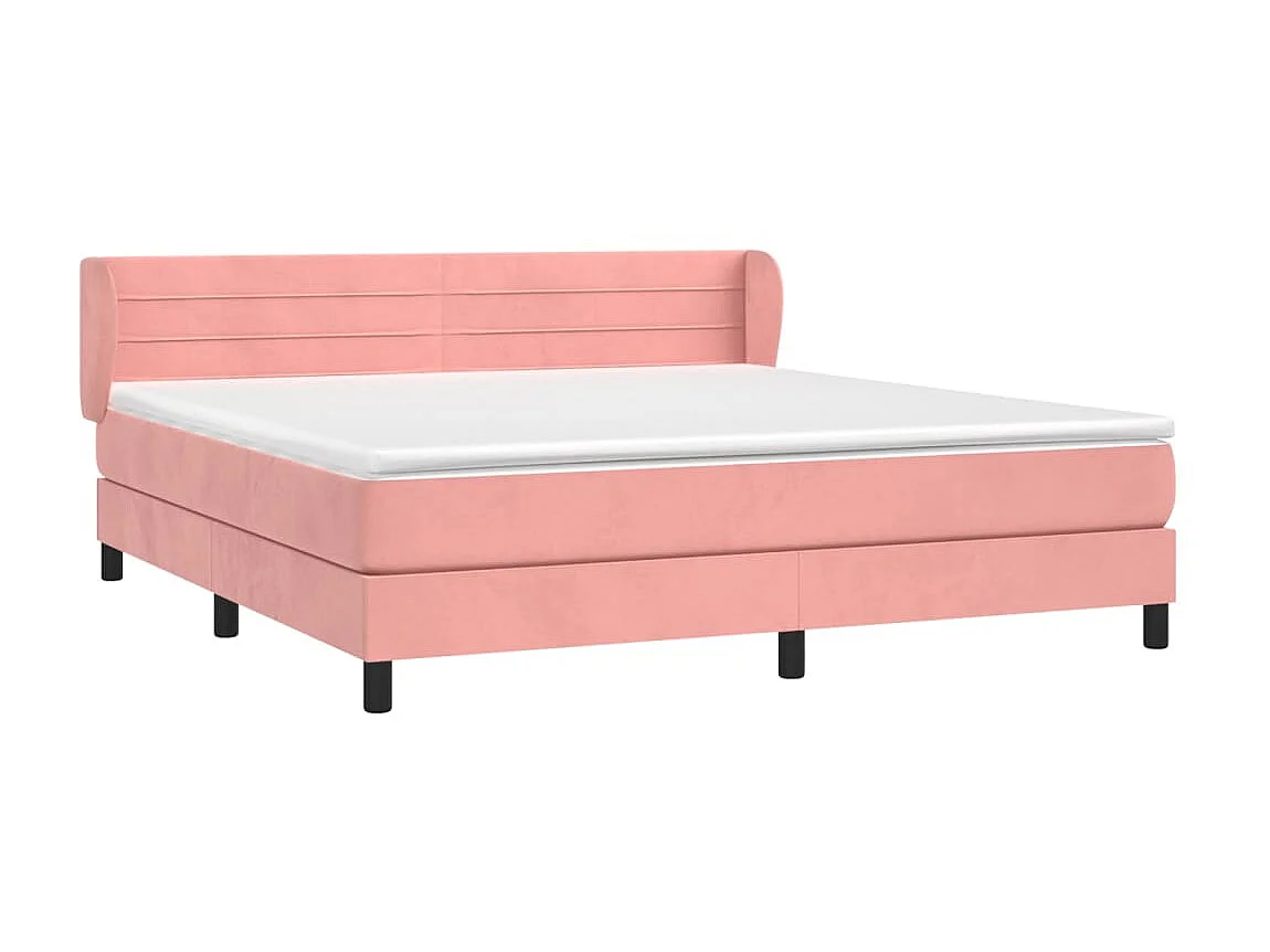 Boxspringbett mit Matratze,Bett für Schlafzimmer Rosa 160x200 cm Samt -CFW24764