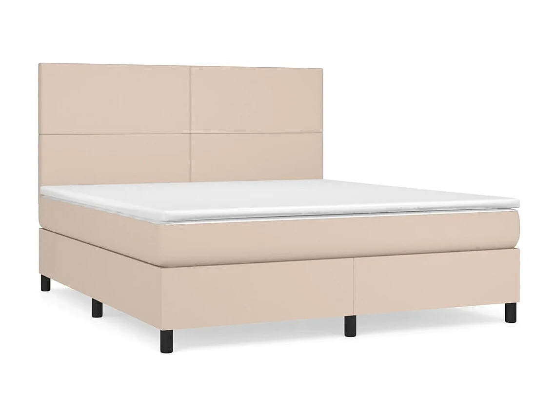 Ensemble complet boxspring - 160x200 cm + sommier tapissier + matelas Cappuccino SRGW48058