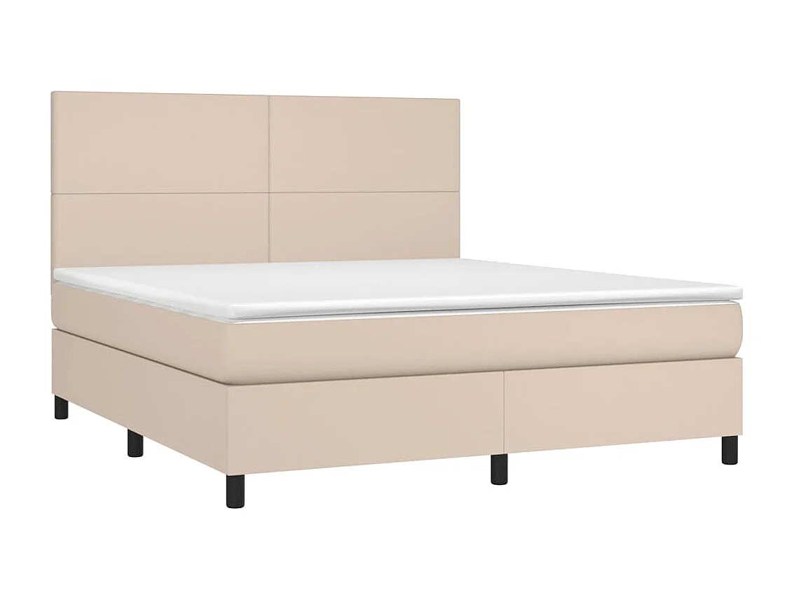 Ensemble complet boxspring - 160x200 cm + sommier tapissier + matelas Cappuccino SRGW48058
