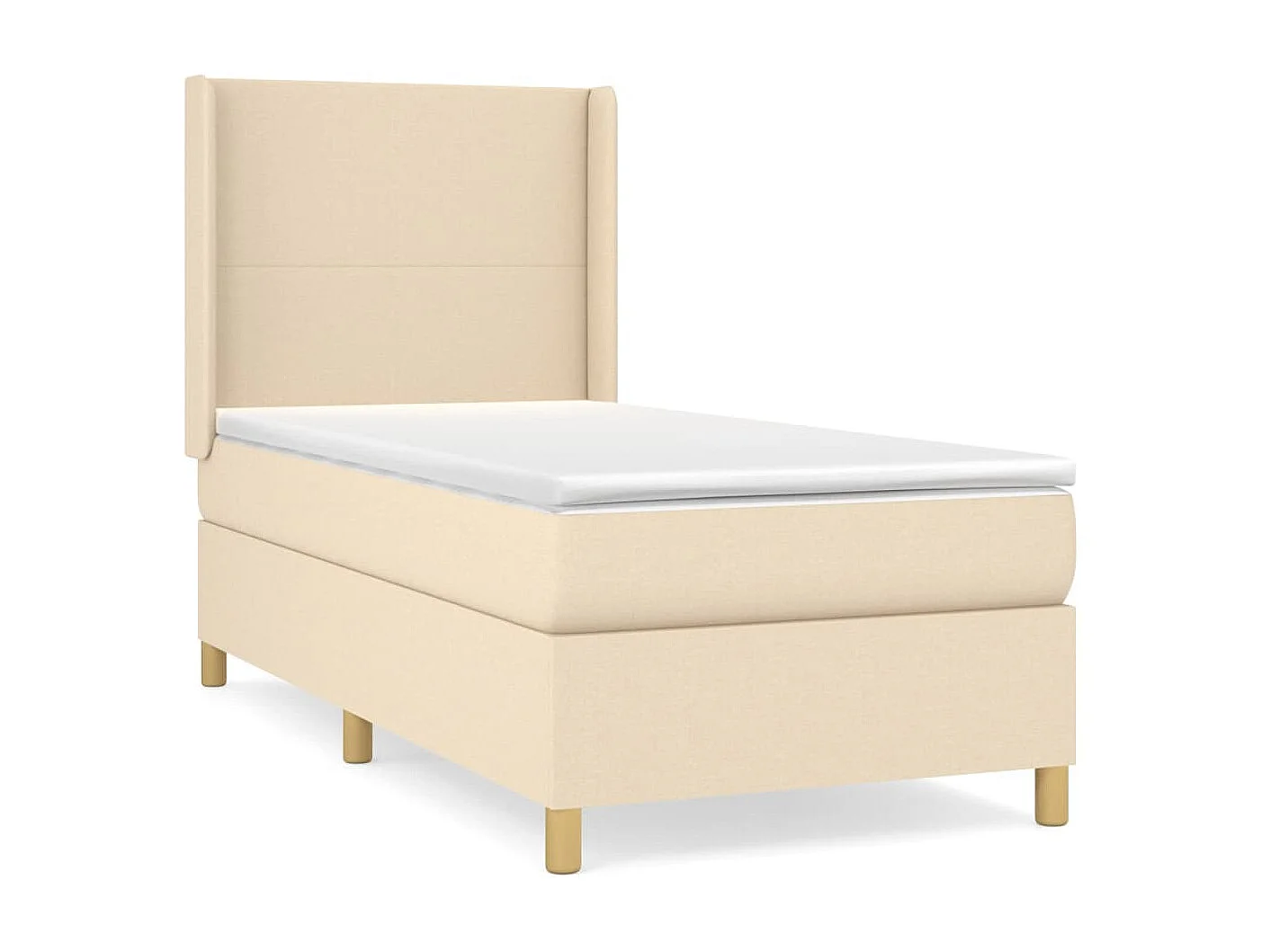 Cama continental com molas+ colchão 90x200 cm tecido cor crème PT155359