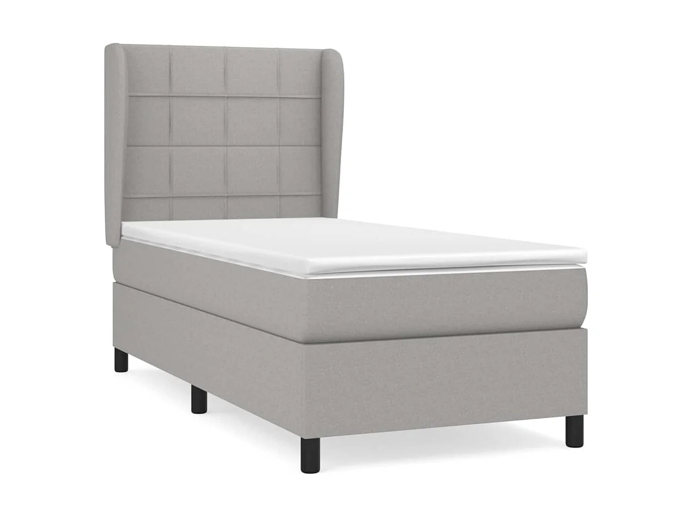 Cama continental com molas+ colchão 90x190 cm tecido cinzento-claro PT867112