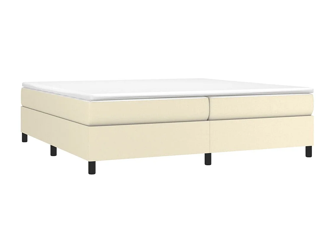 Ensemble complet boxspring - 200x200 cm + sommier tapissier + matelas Crème Similicuir SRGW70013