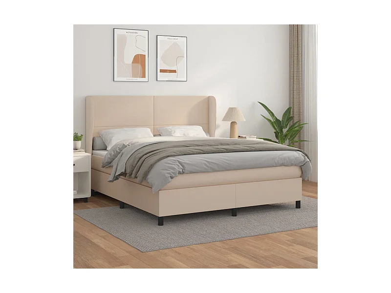 Ensemble complet boxspring - 160x200 cm + sommier tapissier + matelas Cappuccino SRGW97100