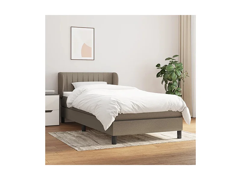 Cama continental com molas+ colchão 100x200 cm tecido cinza-acastanhado PT904443