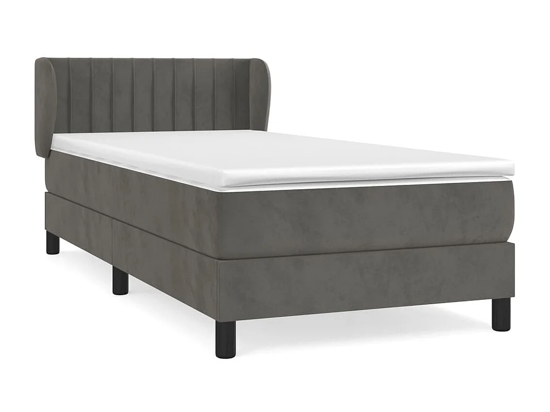 Boxspringbett mit Matratze,Bett für Schlafzimmer Dunkelgrau 100x200 cm Samt -CFW54634
