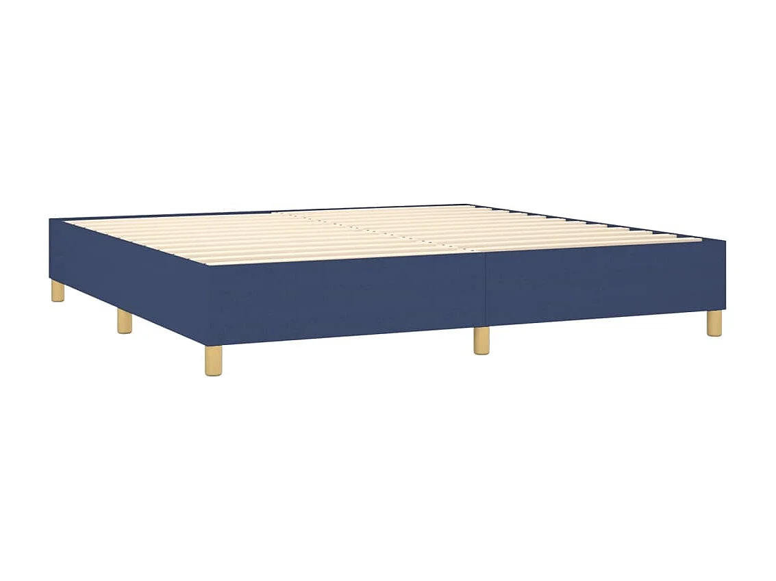 Ensemble complet boxspring - 200x200 cm + sommier tapissier + matelas Bleu Tissu SRGW51431