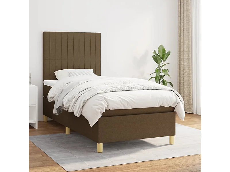 Boxspringbett mit Matratze,Bett für Schlafzimmer Dunkelbraun 90x200 cm Stoff -CFW24655