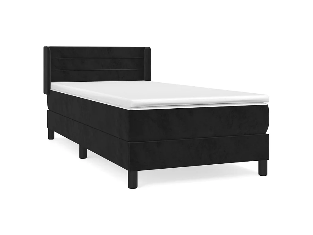 Boxspringbett mit Matratze,Bett für Schlafzimmer Schwarz 90x190 cm Samt -CFW59034