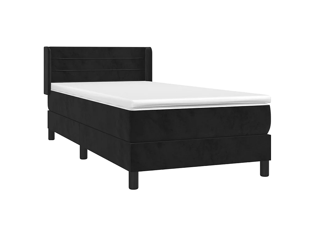 Boxspringbett mit Matratze,Bett für Schlafzimmer Schwarz 90x190 cm Samt -CFW59034